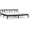 vidaXL Cadre de lit sans matelas noir bois massif