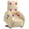 vidaXL Fauteuil inclinable de massage Cr&egrave;me Tissu