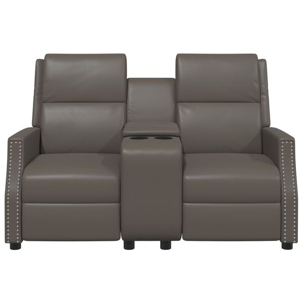 vidaXL Fauteuil de massage inclinable 2 places gris similicuir