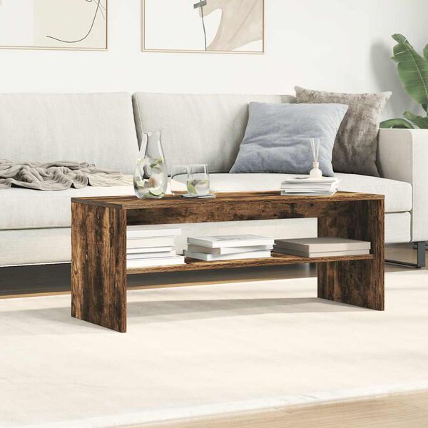 vidaXL Meuble TV Ch&ecirc;ne fum&eacute; 100x40x40 cm Bois d'ing&eacute;nierie