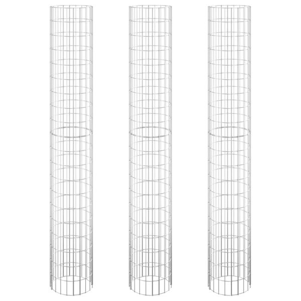 vidaXL Lit surélevé à gabion circulaire 3pcs Acier galvanisé Ø30x200cm