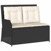 vidaXL Banc inclinable de jardin avec coussins noir r&eacute;sine tress&eacute;e