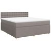 vidaXL Sommier &agrave; lattes de lit avec matelas Taupe 180x200 cm Tissu