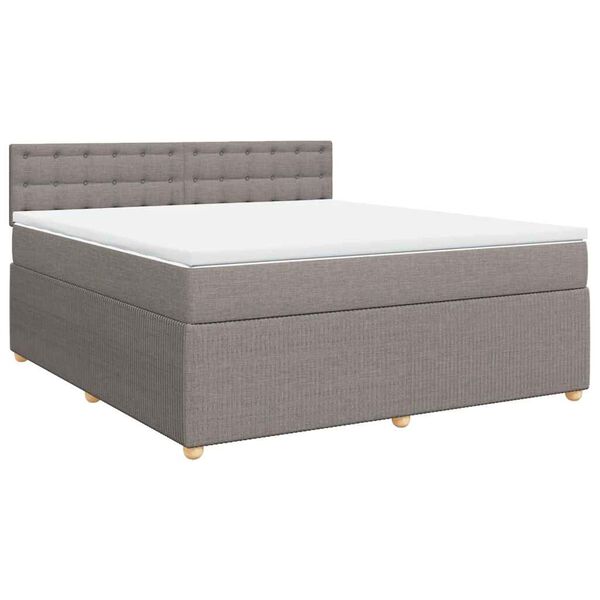 vidaXL Sommier &agrave; lattes de lit avec matelas Taupe 180x200 cm Tissu