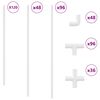 vidaXL Tube PVC 12 pcs Blanc 12,2 x 1,8 x 500 mm PP et PE