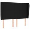 vidaXL T&ecirc;te de lit avec oreilles Noir 147x23x118/128 cm Tissu