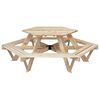 vidaXL Table de pique-nique pour 6 enfants avec bancs hexagonal sapin