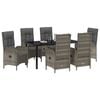 vidaXL Ensemble de salle &agrave; manger pour jardin 7 pcs Gris polyrotin