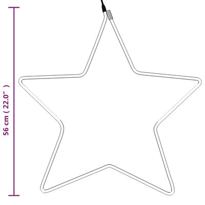 vidaXL Figure d'étoile de Noël avec 48 LED blanc chaud 56 cm