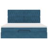 VidaXL Cadre de lit ottoman avec matelas bleu fonc&eacute; 180x200 cm velours