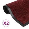 vidaXL Paillassons rectangulaires 2 pcs 80 x 120 cm Rouge