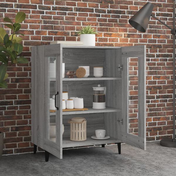 vidaXL Buffet sonoma gris 69,5x34x90 cm bois d'ing&eacute;nierie