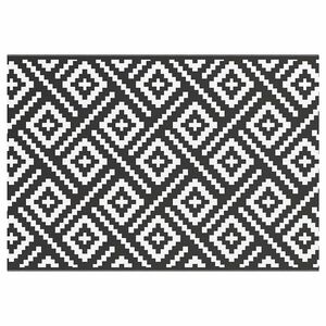 vidaXL Tapis d'ext&eacute;rieur ARAKIL Blanc et noir 160x230 cm PP