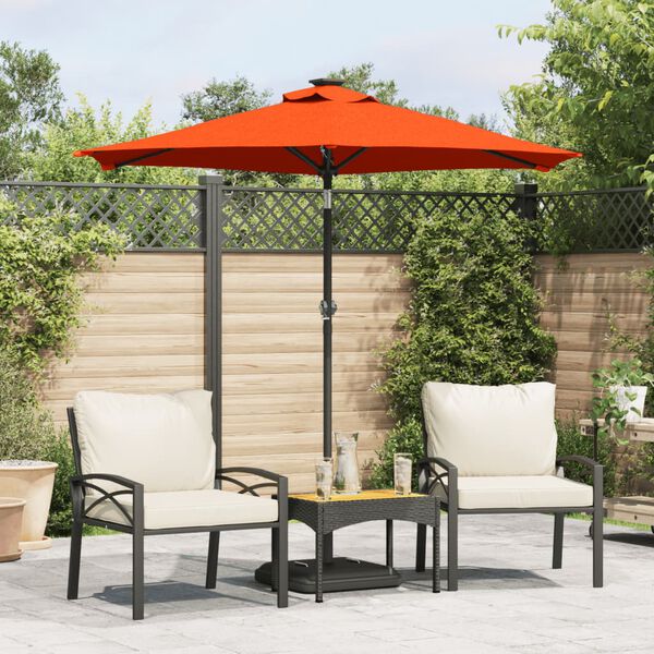 vidaXL Parasol de jardin avec m&acirc;t en acier terre cuite 225x225x212 cm