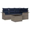 vidaXL Ensemble de canap&eacute; de jardin 5 pc Gris polyrotin