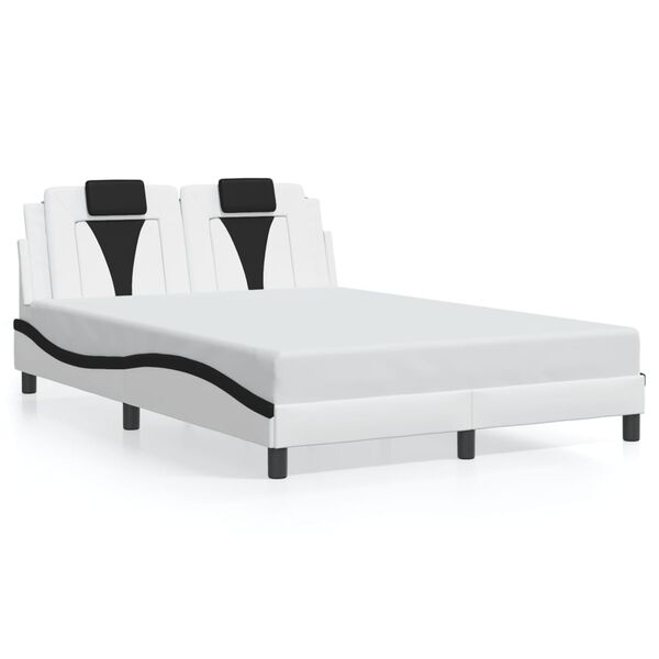 vidaXL Cadre de lit Viana sans matelas blanc et noir 140x200 cm similicuir