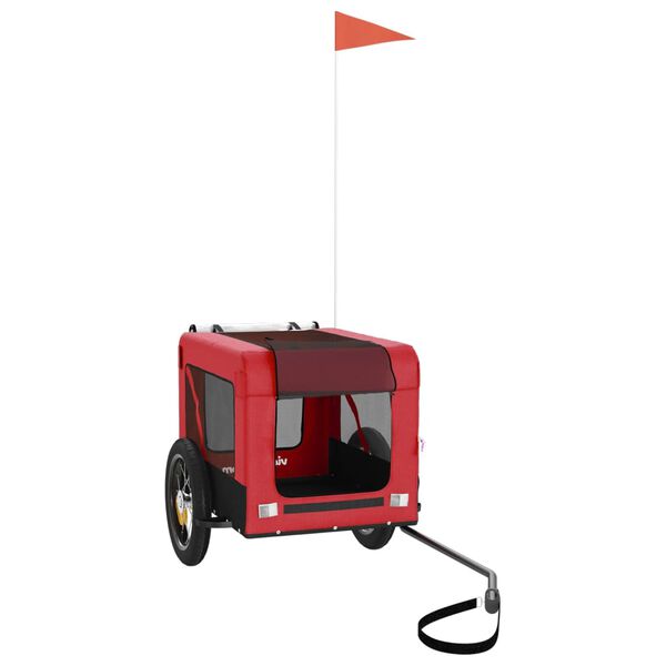 vidaXL Remorque de v&eacute;lo pour animaux de compagnie rouge et noir