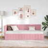 vidaXL Cadre de lit d'angle Rose 80 cm x 200 cm Velours