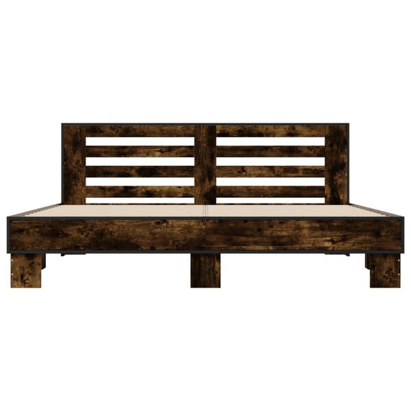 vidaXL Cadre de lit sans matelas chêne fumé 200x200 cm