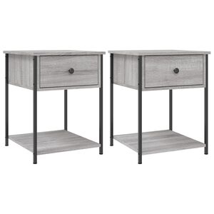 vidaXL Tables de chevet 2 pcs sonoma gris 44x45x58 cm bois ing&eacute;nierie