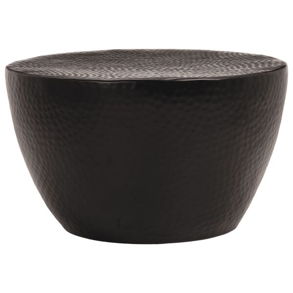 vidaXL Table basse martel&eacute;e en aluminium &Oslash; 50x30 cm noir