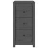 vidaXL Buffets 2 pcs Gris 40x35x80 cm Bois massif de pin