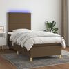 vidaXL Sommier &agrave; lattes de lit et matelas et LED Marron fonc&eacute; 90x190cm