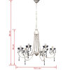 vidaXL Lustre suspendu Blanc 6 douilles d'ampoule
