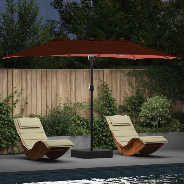 vidaXL Parasol de jardin Terre cuite 385 x 209 x 244 cm Polyester