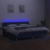 vidaXL Sommier &agrave; lattes de lit et matelas et LED Bleu 200x200 cm Tissu