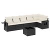 vidaXL Salon de jardin 7 pcs avec coussins noir r&eacute;sine tress&eacute;e