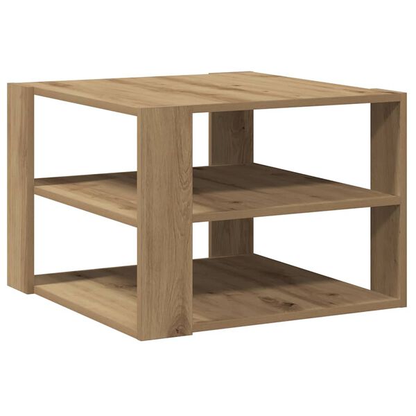 vidaXL Table basse ch&ecirc;ne artisanal 58x58x40 cm bois d'ing&eacute;nierie