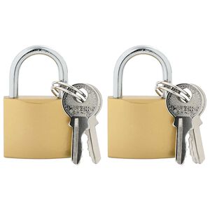 vidaXL U Lock avec Cl&eacute;s 2 pcs Laiton Fer