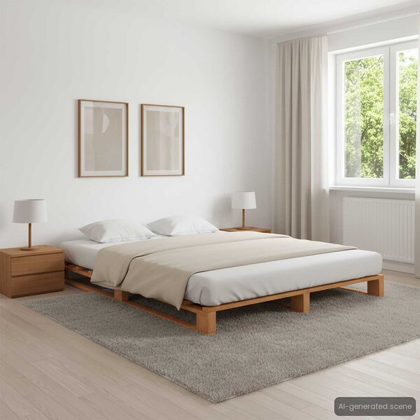 vidaXL Cadre de lit de palette sans matelas 140x200 cm bois massif
