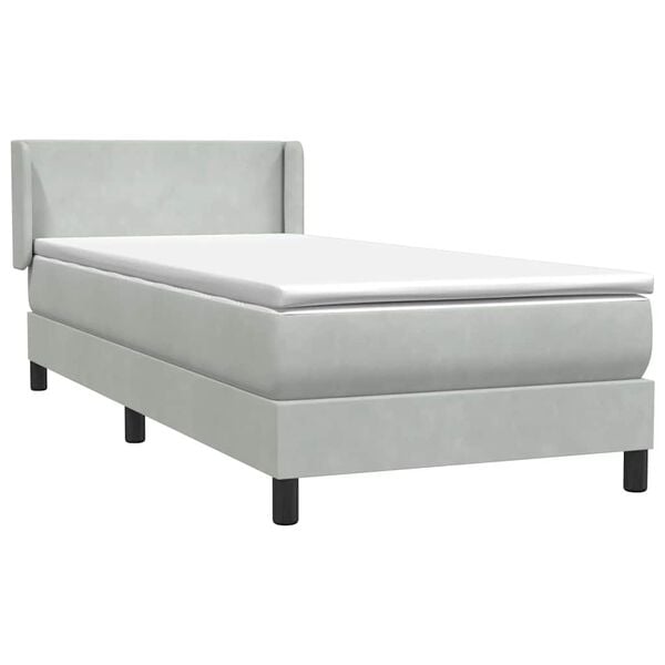 vidaXL Sommier &agrave; lattes de lit et matelas gris clair 80x220 cm velours