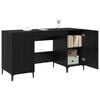 vidaXL Bureau avec porte Ch&ecirc;ne noir 140 x 50 x 75 cm Bois d'ing&eacute;nierie