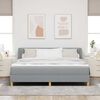 vidaXL Lit &agrave; ressorts avec matelas Gris clair 180 x 200 cm tissu
