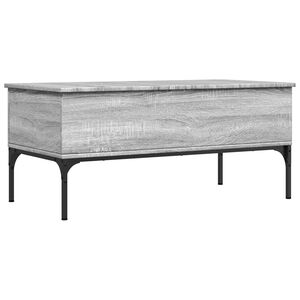 vidaXL Table basse sonoma gris 100x50x45 cm bois d'ing&eacute;nierie et m&eacute;tal