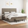 vidaXL Sommier &agrave; lattes de lit avec matelas Taupe 200x200 cm Tissu