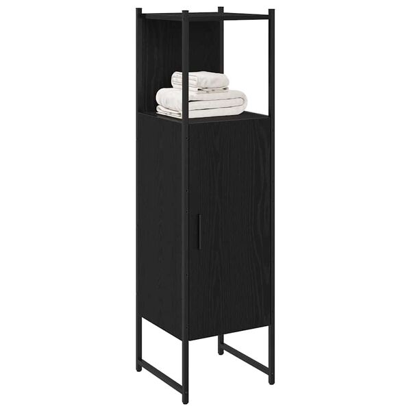 vidaXL Ensemble de mobilier de salle de bain avec &eacute;tag&egrave;re Ch&ecirc;ne noir