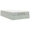 vidaXL Cadre de lit avec matelas avec matelas 2 pcs Gris clair Velours