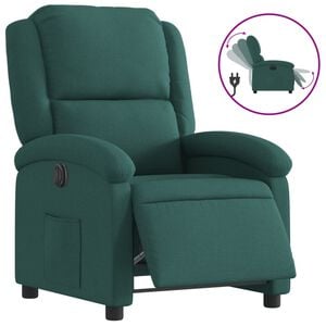 vidaXL Fauteuil inclinable &eacute;lectrique Vert fonc&eacute; Tissu