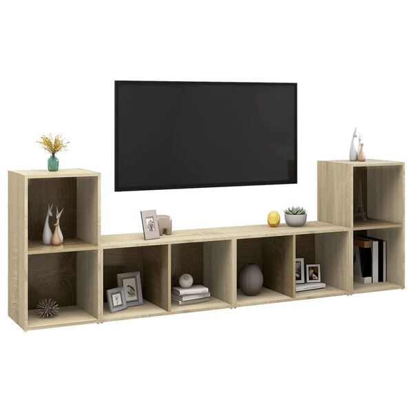 vidaXL Meubles TV 4 pcs Chêne sonoma 72x35x36,5 cm Bois d'ingénierie