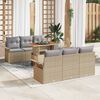 vidaXL Ensemble de canap&eacute; de jardin 7 pcs Beige Poly rotin