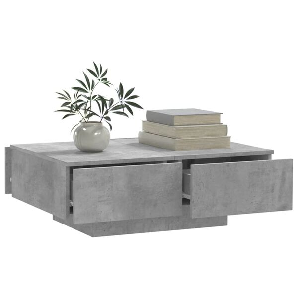 vidaXL Table basse Gris b&eacute;ton 90x60x31 cm Agglom&eacute;r&eacute;