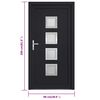vidaXL Porte d'entr&eacute;e anthracite 98x208 cm PVC