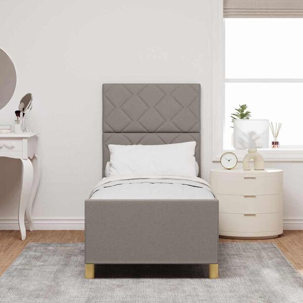 vidaXL Cadre de lit avec t&ecirc;te de lit Taupe 80 x 200 cm tissu