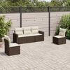vidaXL Salon de jardin avec coussins 5 pcs marron r&eacute;sine tress&eacute;e