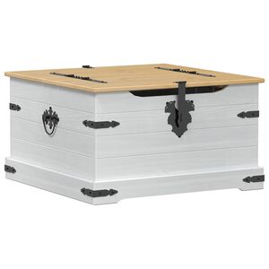 vidaXL storage box avec &eacute;tag&egrave;re Blanc 78 x 78 x 45 cm Pin massif