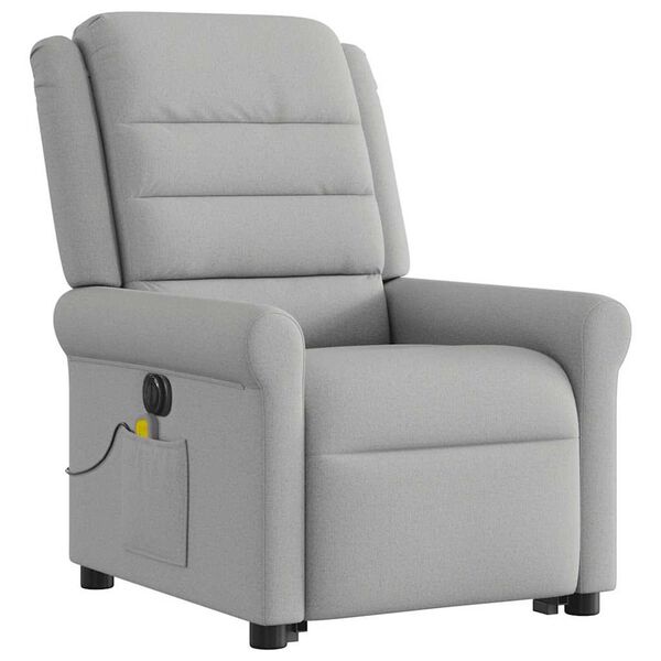 vidaXL Fauteuil inclinable de massage électrique gris nuage tissu